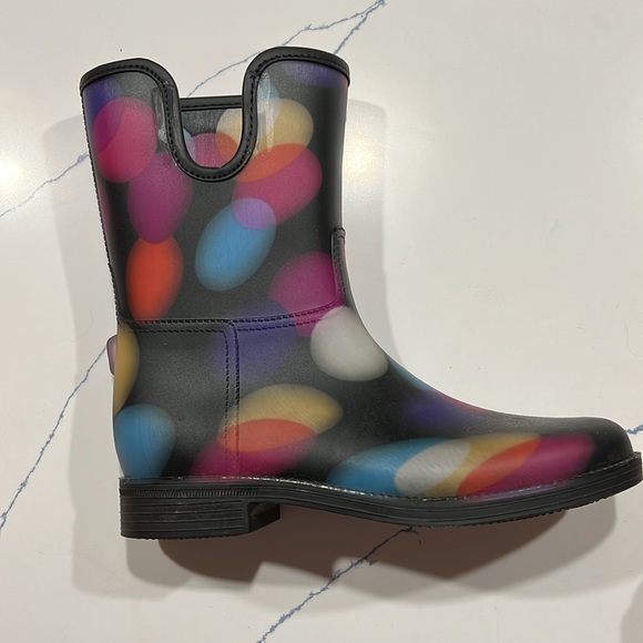 Multi-Dot Dirty Laundry Rain Boots Size 6 - Picture 4 of 4